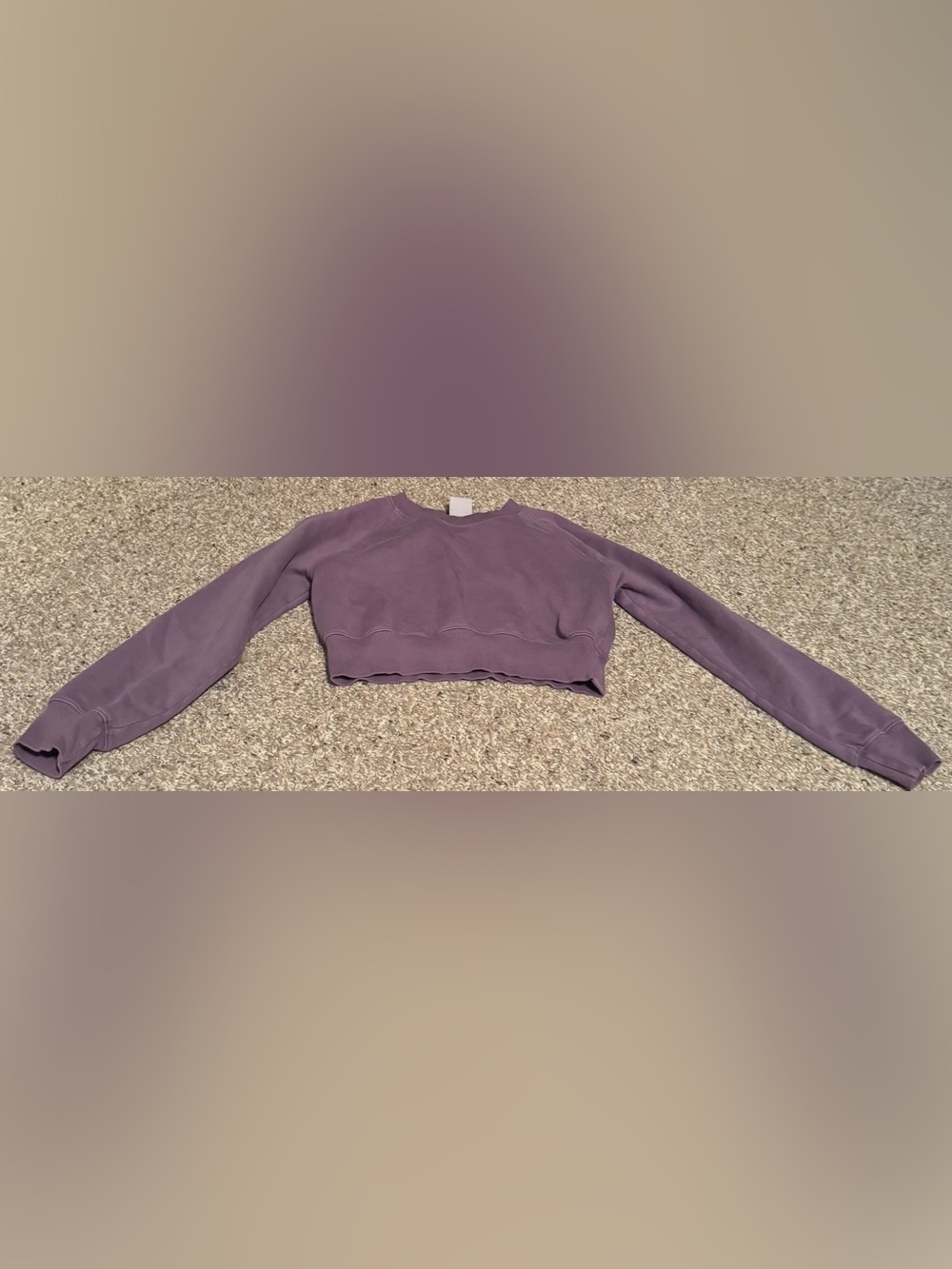 tna by aritzia the cozy fleece purple crop crewneck - Picture 2 of 4